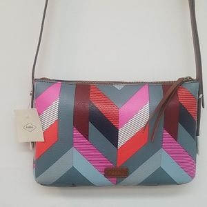 FOSSIL LEATHER CROSSBODY PURSE